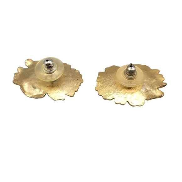 Vintage Enamel Cloisonne Blue & White Flower Post Earrings - Picture 2 of 3